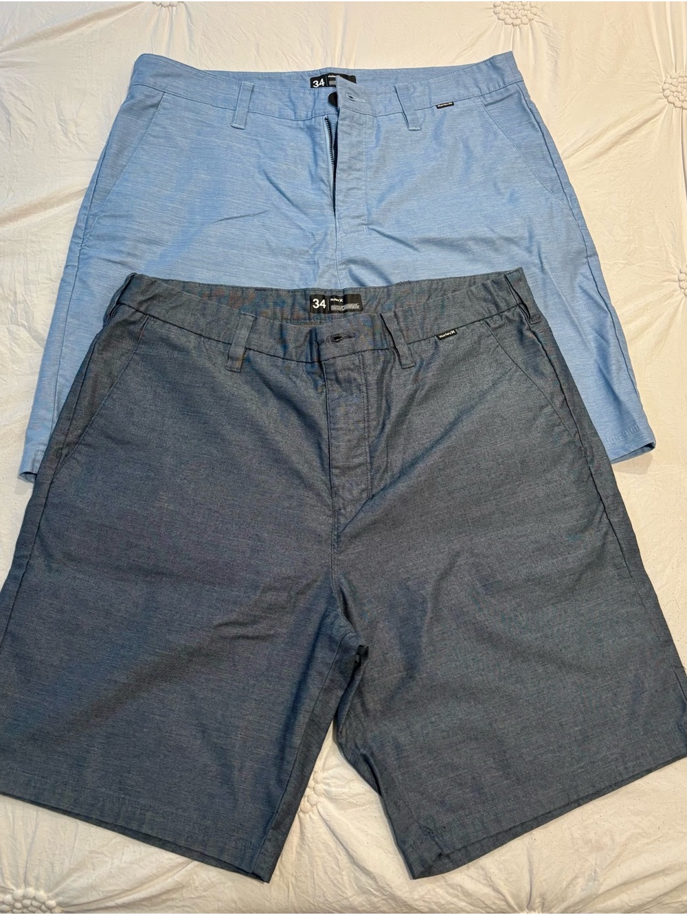 Hurley Men's Nike Dri Fit Shorts bundle of 2, in Light Blue & Navy